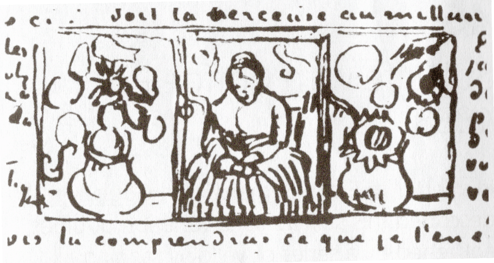 Van Gogh's sketch of the triptych in his letter to Theo, 22 May 1889